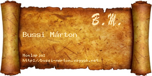 Bussi Márton névjegykártya